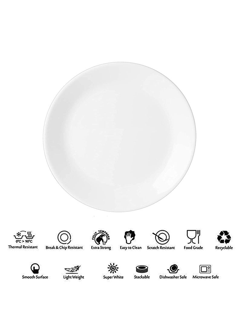 Everbuy® Pure Acrylic Dinner Plate, White, (10.7 inch) (24, Greater Than 10