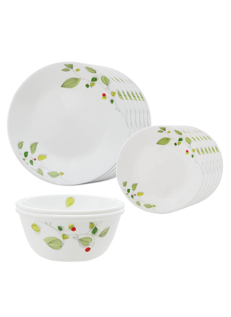 Corelle Asia Collection 14 Pc Basic/Mini/Starter Dinner Set Small Plate - Green Breeze
