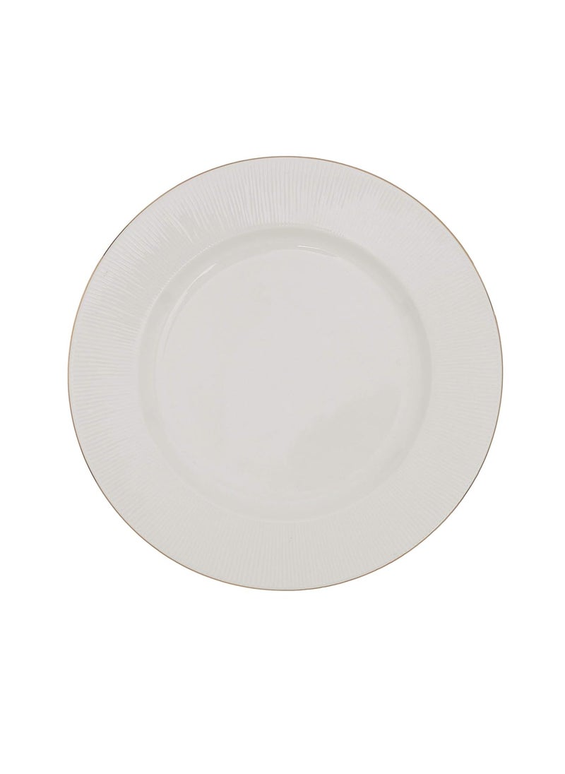 Home Centre Altius Solid Dinner Plates - Ceramic - Dinner Plate 27 cm x 27 cm x 2.3 cm -Beige -Non-Microwavable