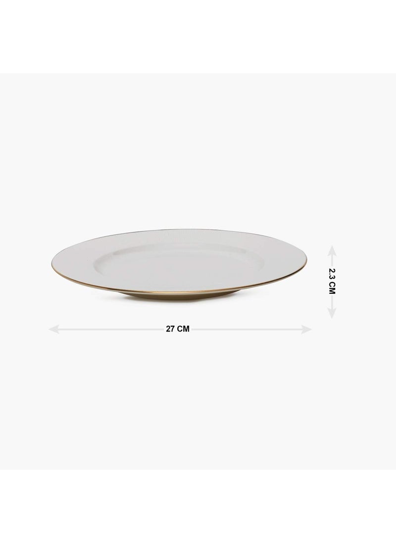 Home Centre Altius Solid Dinner Plates - Ceramic - Dinner Plate 27 cm x 27 cm x 2.3 cm -Beige -Non-Microwavable
