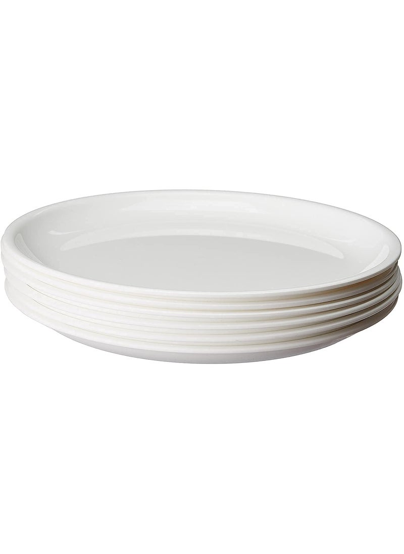 Everbuy® 11 Inch Round Clear Acrylic Pure White Plate (12 Pieces)