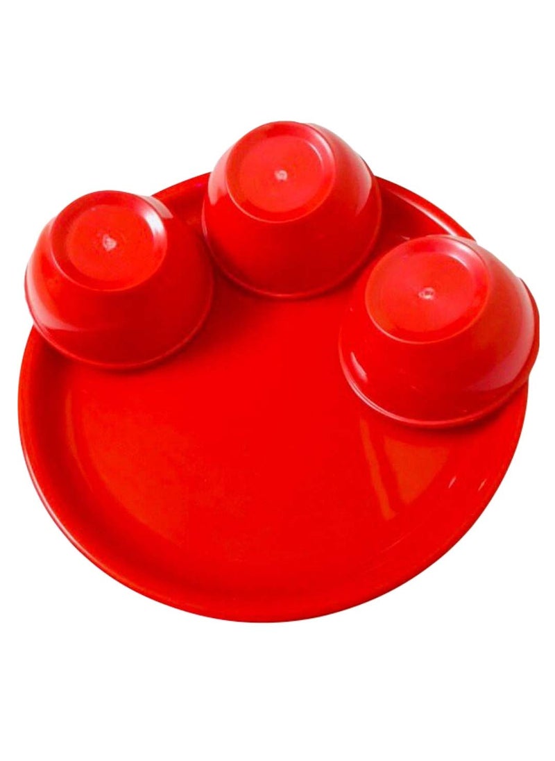 Everbuy® Microwave Safe and Unbreakable Round Full Plates with Bowl - Pack of 6 Plates and 6 Bowl Set-12 Pieces (Assorted Color)