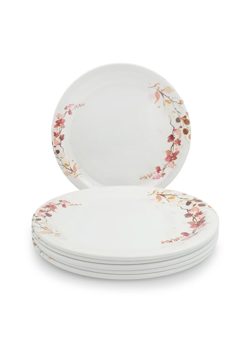 Superware | Pure Melamine | Dinner Plate Set – Fleurish 11” (6 nos.) | Stain Free, Glazed Finish