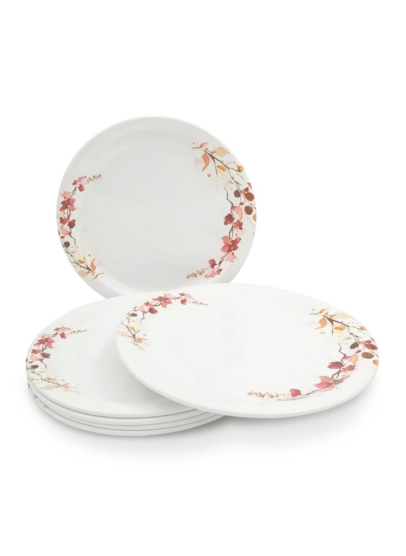 Superware | Pure Melamine | Dinner Plate Set – Fleurish 11” (6 nos.) | Stain Free, Glazed Finish