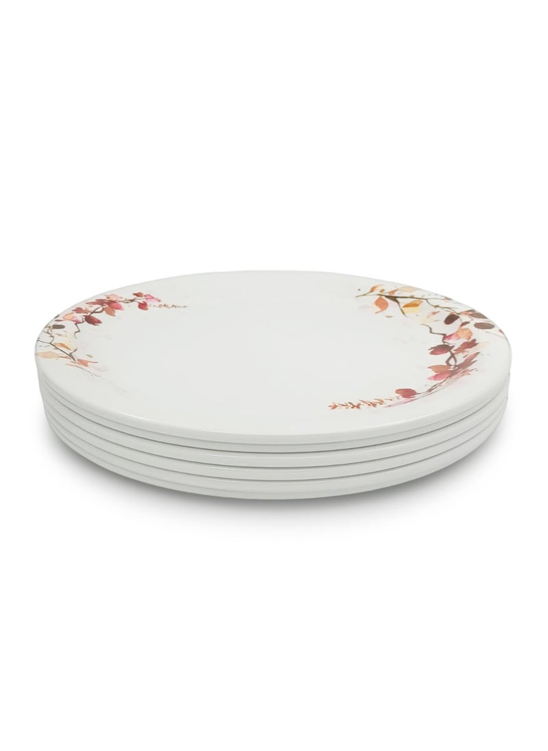 Superware | Pure Melamine | Dinner Plate Set – Fleurish 11” (6 nos.) | Stain Free, Glazed Finish