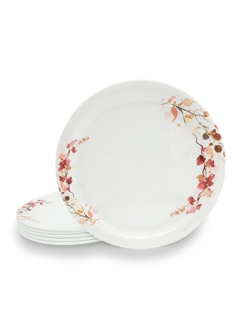 Superware | Pure Melamine | Dinner Plate Set – Fleurish 11” (6 nos.) | Stain Free, Glazed Finish