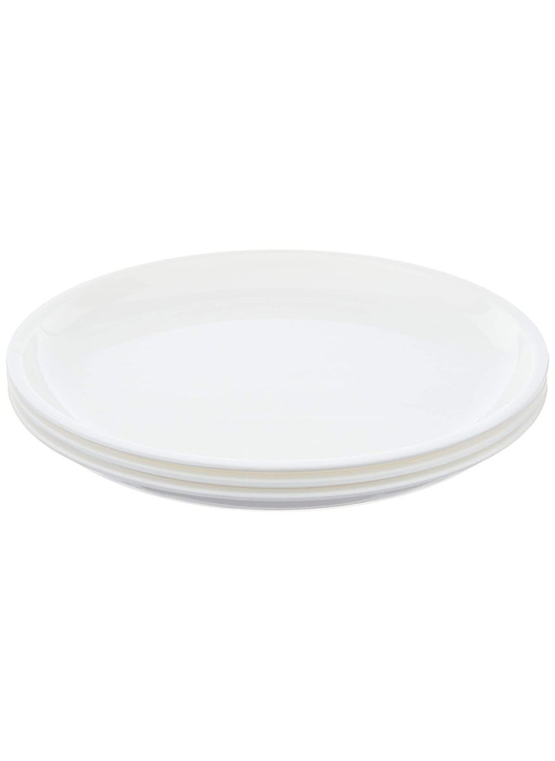 Everbuy® Microwave Safe Unbreakable Round Dinner Set 6 Pcs Plate in White Color Dinner Plate