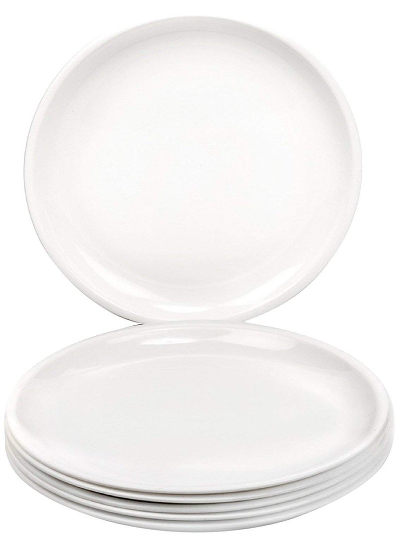 Everbuy® Microwave Safe Unbreakable Round Dinner Set 6 Pcs Plate in White Color Dinner Plate