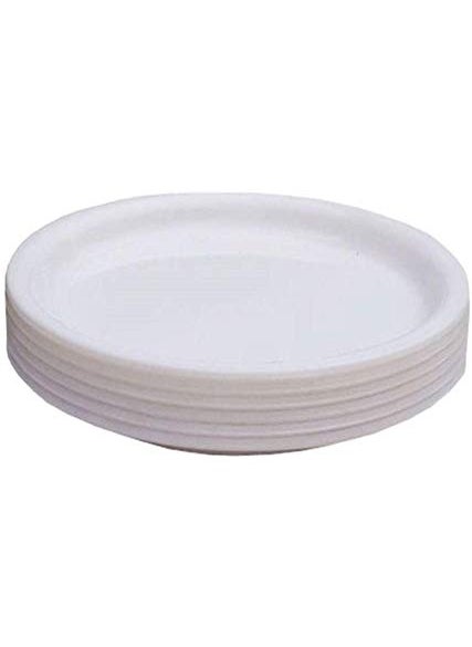 Everbuy® Microwave Safe Unbreakable Round Dinner Set 6 Pcs Plate in White Color Dinner Plate