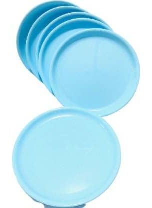 Everbuy® Blue Colour Unbreakable Acrylic |Microwave Safe Round Dinner Plates Set (8 Plates, Size: 11 Inch)