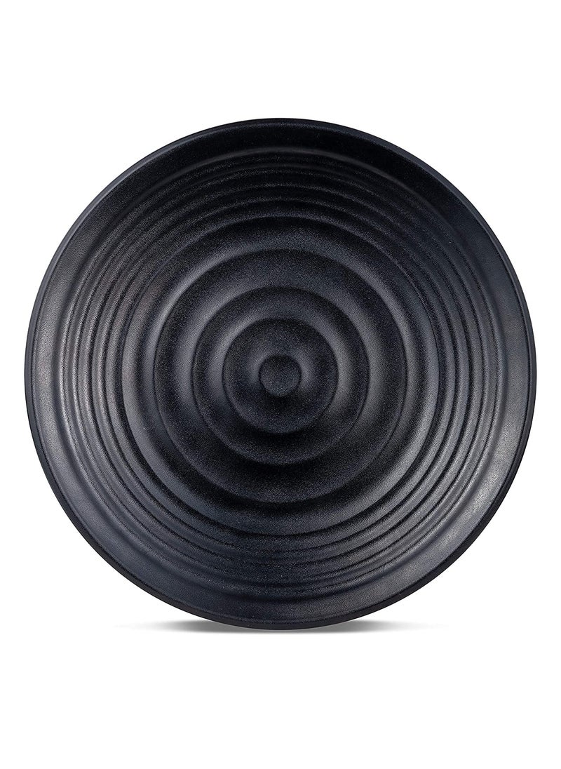 Everbuy® Spiral Melamine Round Quarter Plates (Black) - Pack of 6