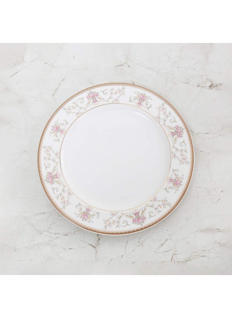 Home Centre Altius Casablanca White Floral Print Bone China Dinner Plate - 27cm