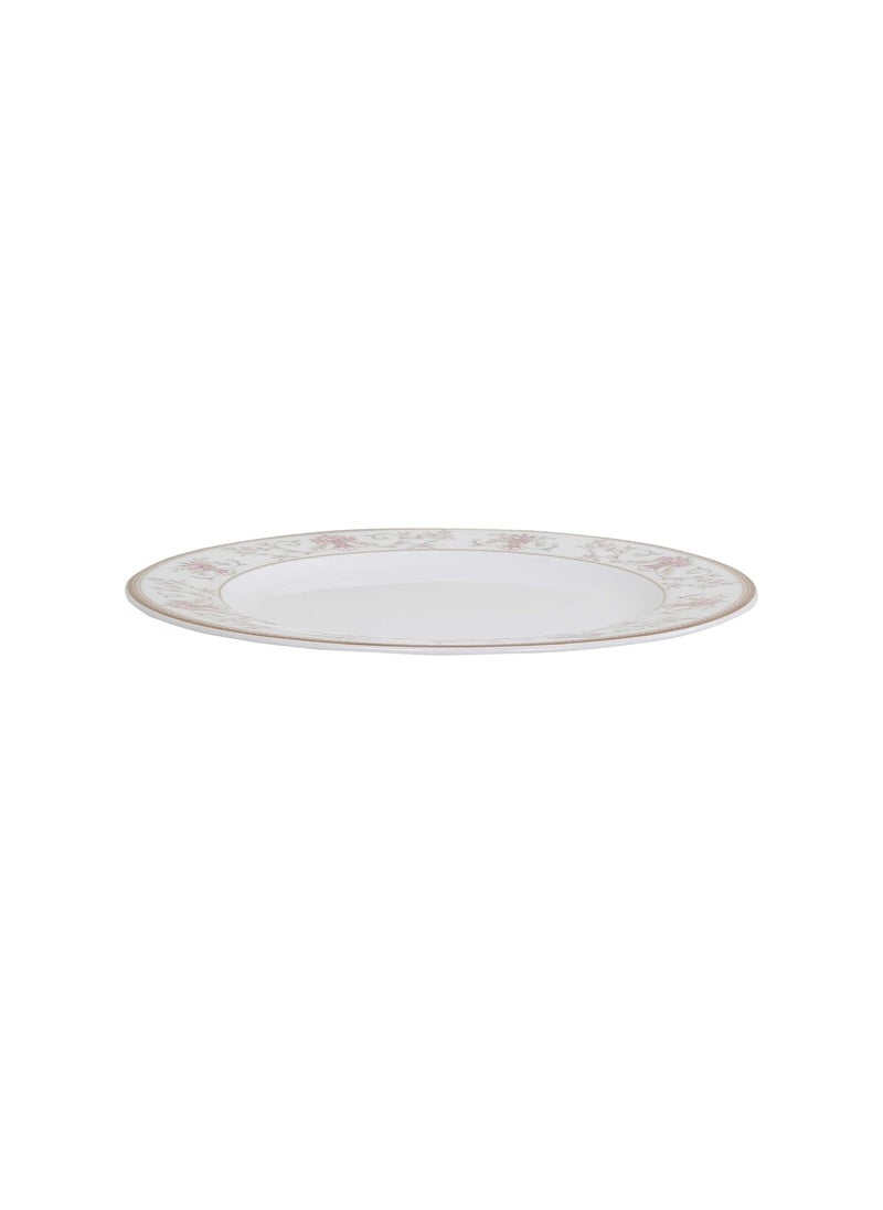 Home Centre Altius Casablanca White Floral Print Bone China Dinner Plate - 27cm