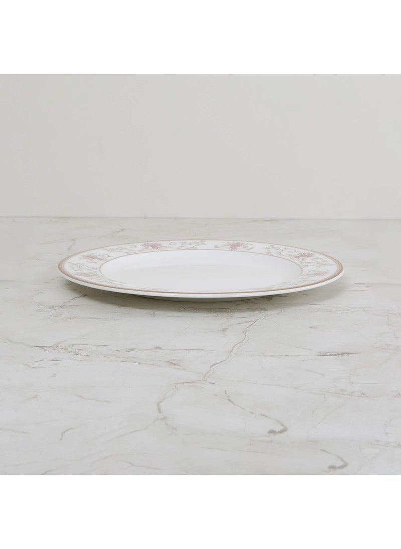 Home Centre Altius Casablanca White Floral Print Bone China Dinner Plate - 27cm