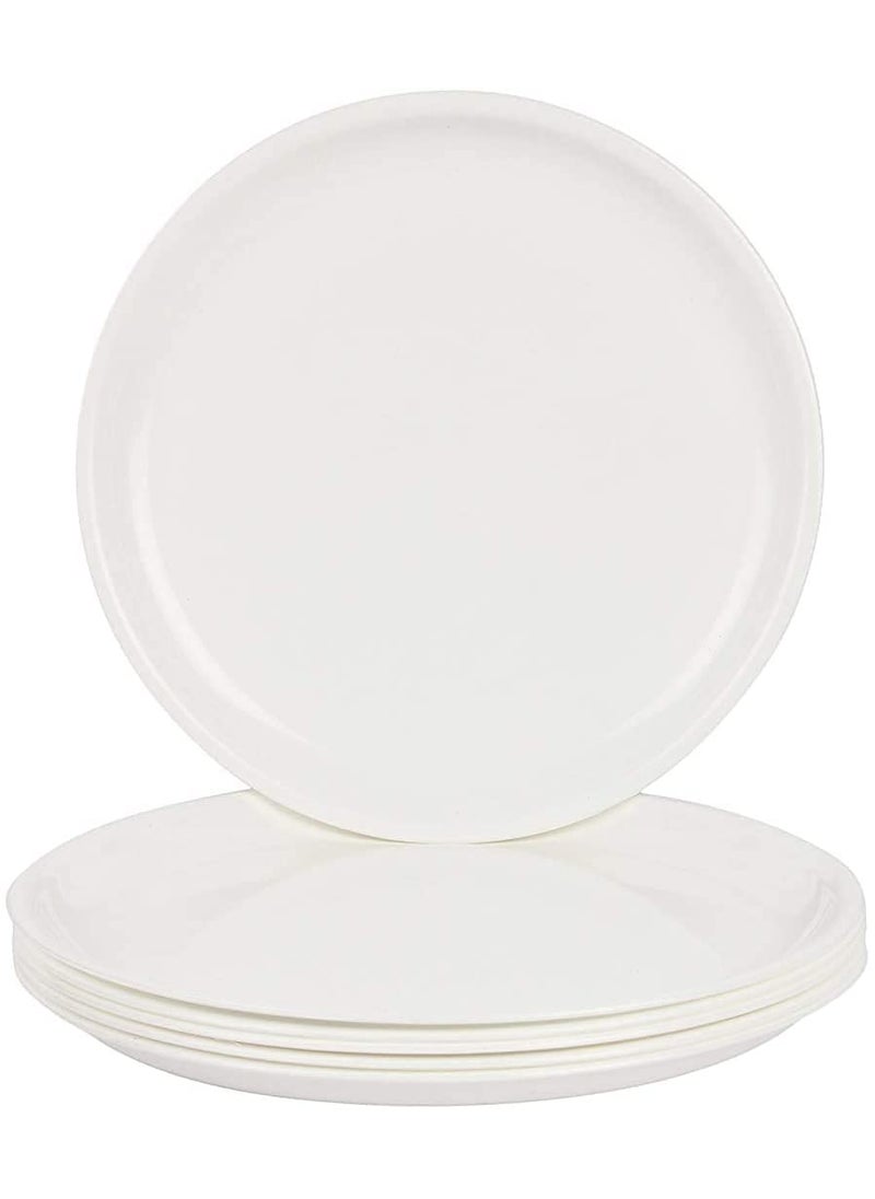 Everbuy® Microwave Safe and Standard Set with Serving Dish Unbreakable Round Full Plates with Bowl (Off White) - Pack of 3 Plates and 6 Bowl Set