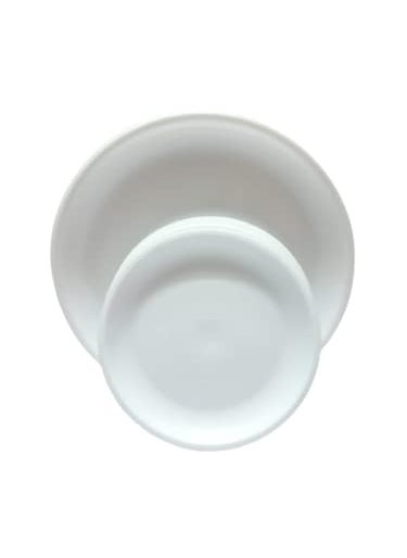 Everbuy® Round Microwave Safe Full White Dinner and Quarter Plates Set (Pack of 6)
