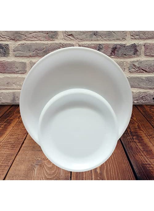Everbuy® Round Microwave Safe Full White Dinner and Quarter Plates Set (Pack of 6)