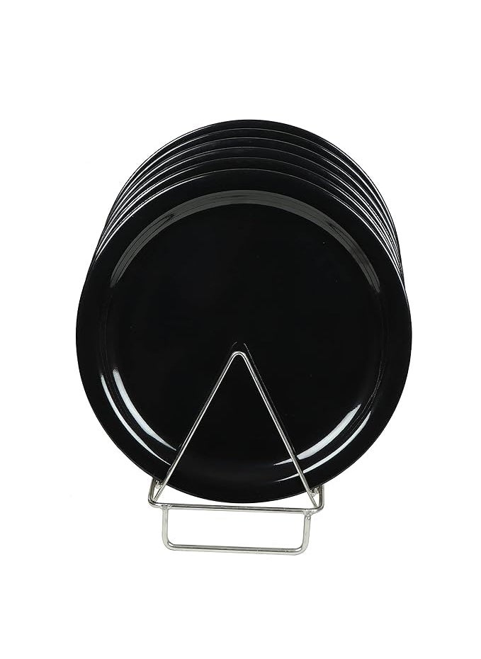 Everbuy® BPA Free Full Round Plates for Dinner Lunch Breakfast, Food Grade, Reusable, Full Meals Thali (Plastic, Set of 6, Dishwasher Safe, Microwave Safe)