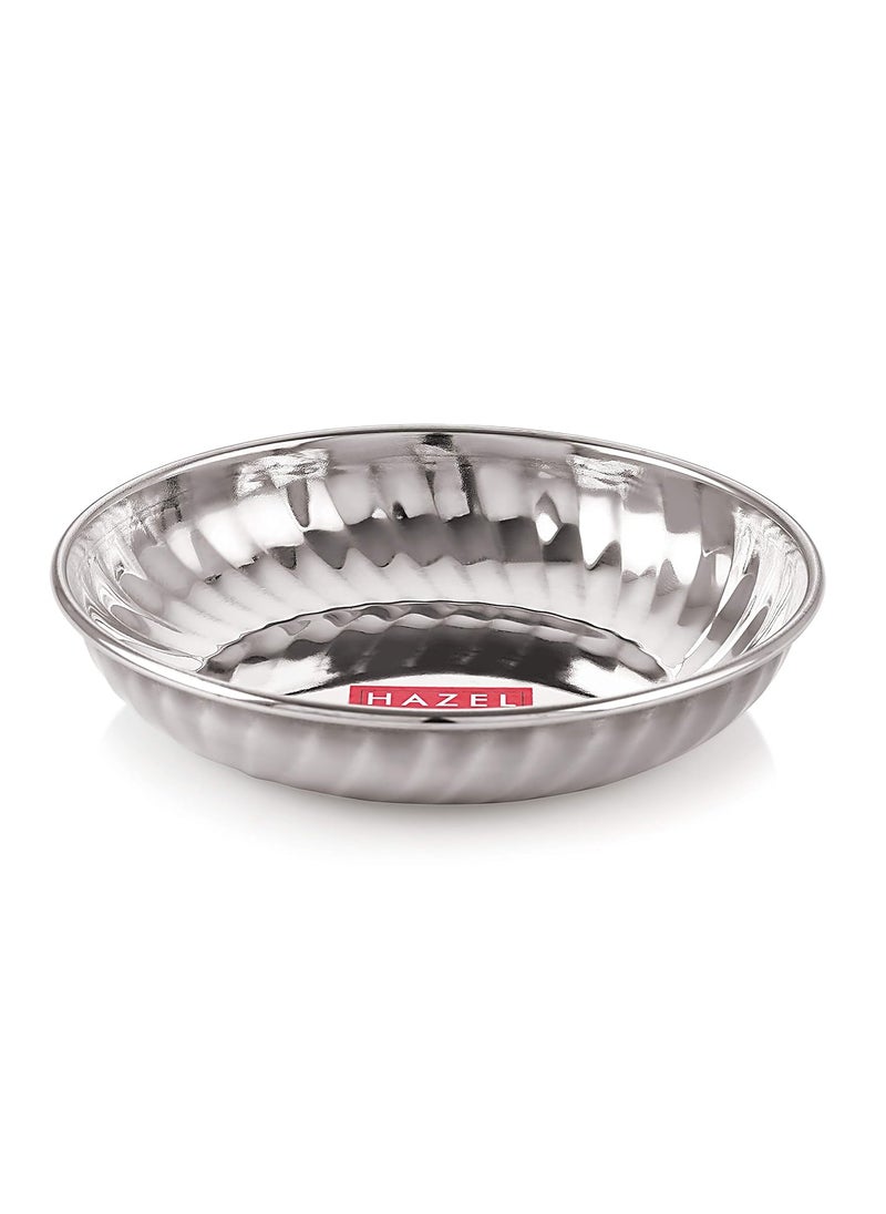 HAZEL Stainless Steel Plate Set | 11.4 cm Each Snacks Serving Plates, Small Size | Multipurpose Dinner Plates for Kitchen Ideal for Daily Use, Set of 12