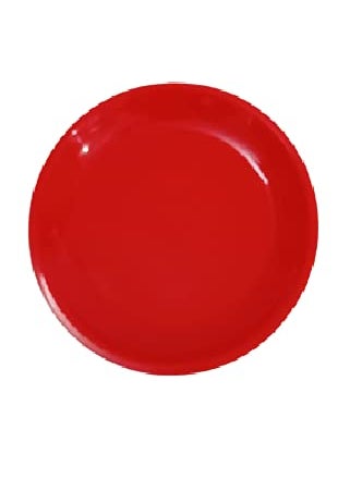 Everbuy Round Snacks/Starters Serving Plates (Set of 12; 7 Inch), Red