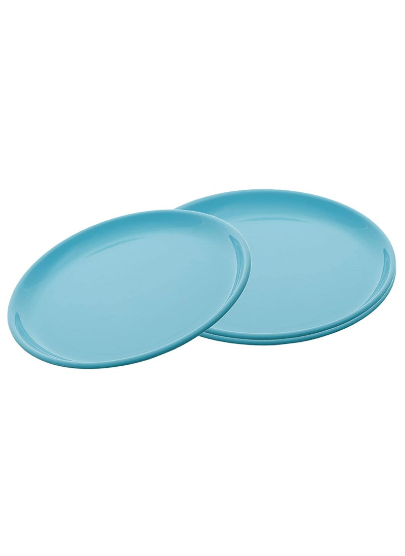 Everbuy Microwave Safe Round Full Plate Set, Set of 3, (Ocean Blue)