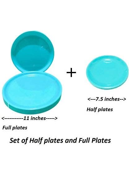 Everbuy® Set of 12 Unbreakable Plates,Microwave Safe,BPA Free Round 6 Full Plates and 6 Half Plates for Dinner
