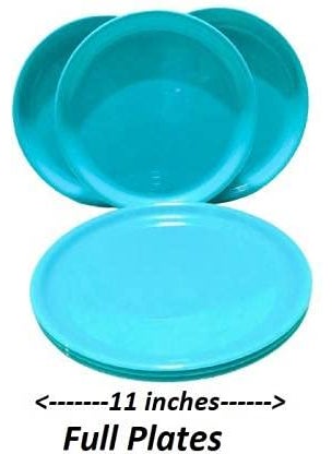 Everbuy® Set of 12 Unbreakable Plates,Microwave Safe,BPA Free Round 6 Full Plates and 6 Half Plates for Dinner