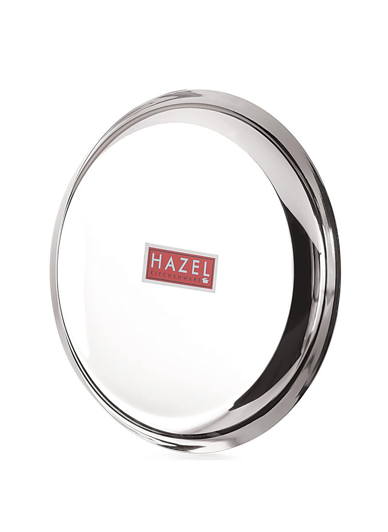 HAZEL Steel Plates for Lunch |Plates Set Steel for Dinner | Steel Dinner Plates Set, 23 cm