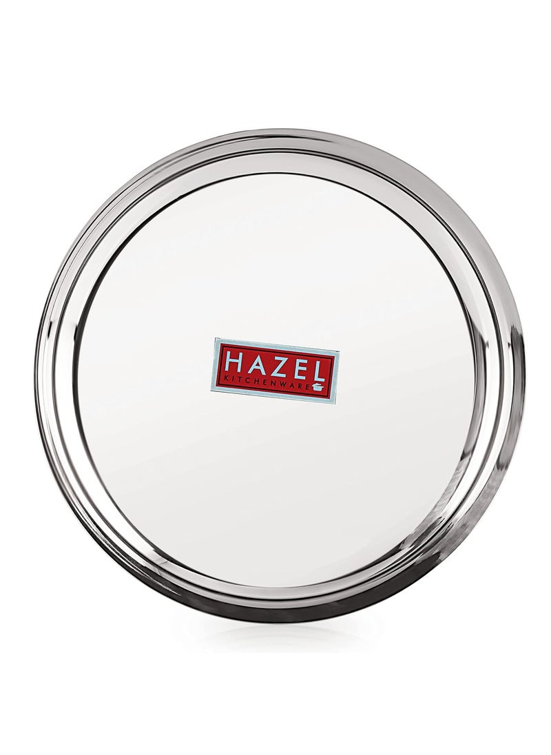 HAZEL Steel Plates for Lunch |Plates Set Steel for Dinner | Steel Dinner Plates Set, 23 cm