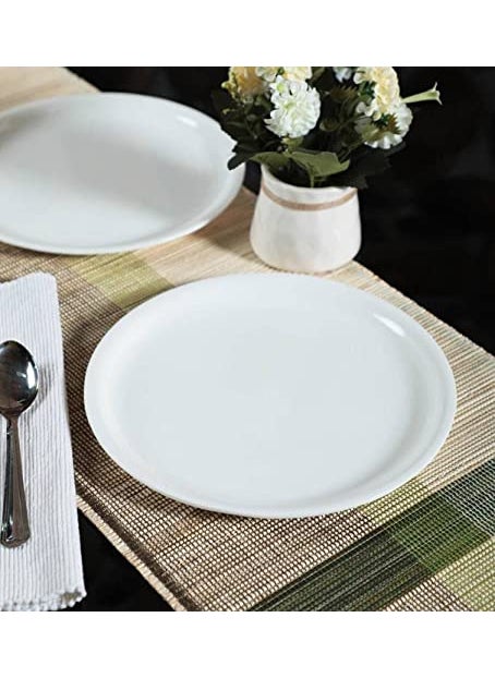 Everbuy® Round Microwave Safe Full Plate Set, Set of 3- White