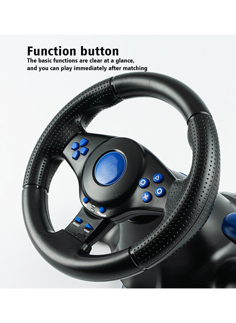 Racing Steering Wheel And Pedals, 7 In 1 180 Degrees Rotation PC Racing Wheel,Programable Dual Vibration USB Powered Racing Simulator Wheel, Enhances Your Racing Experience Compatible with Xbox one/360/PS4/PS2/PS3/PC
