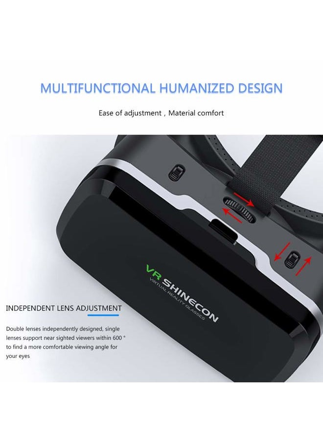HD Virtual Reality Headset w/Controller/Gamepad,VR Headsets for iPhone/Android,3D VR Glasses for TV, Movies & Video Games-VR Goggles Compatible with iOS, Android Phones