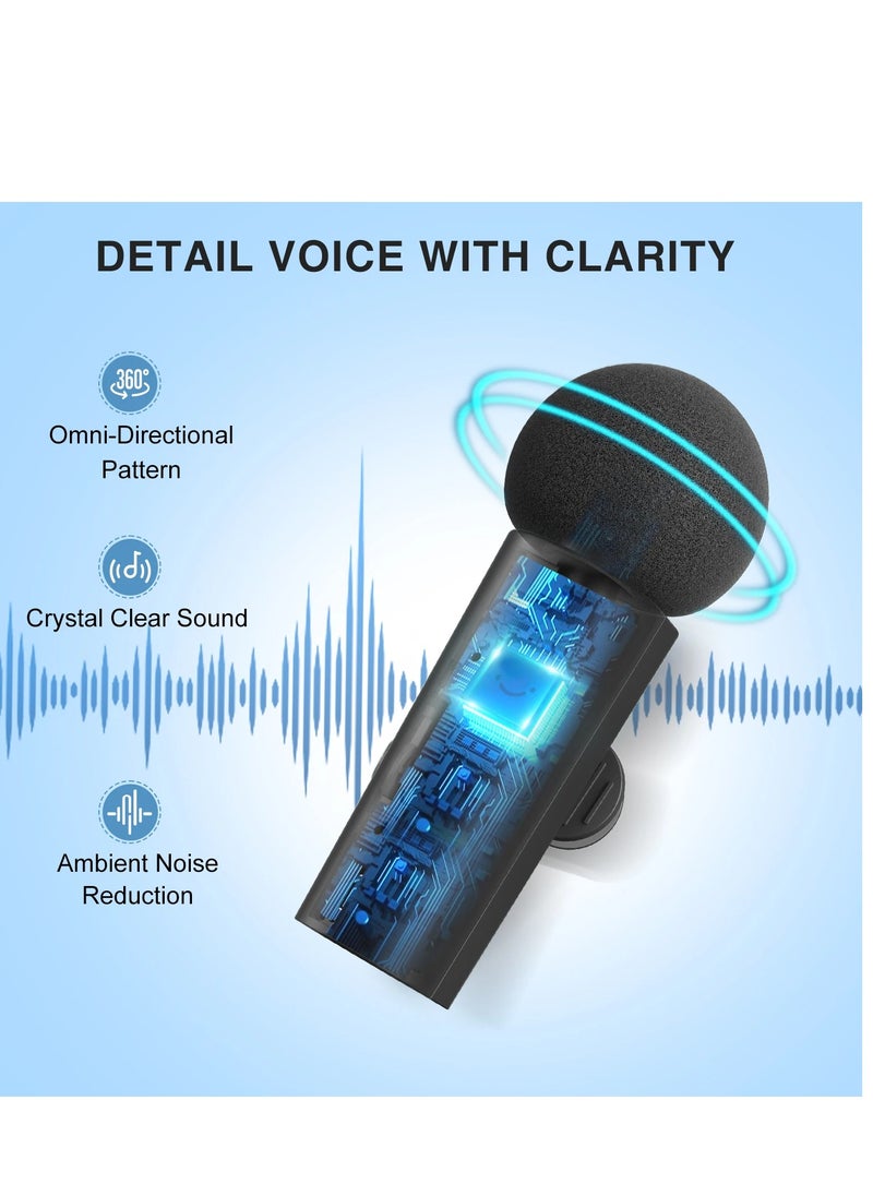 FIFINE Wireless Lavalier System with 2 Microphones for Android/Tablet, Type-C Mini Mic for Video, Interview, Vlog, Live Streaming - M8