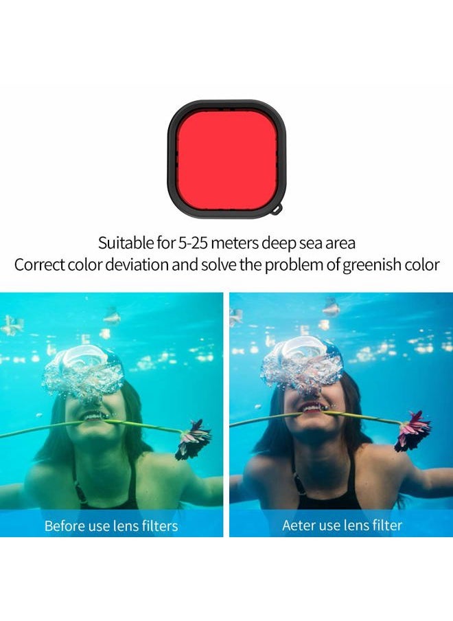 TELESIN Waterproof Case for GoPro Hero 13/12/11/10/9 Black - 3-Pack Dive Filter with Red Magenta - Supports 60M/196FT Underwater Scuba Snorkeling Deep Diving