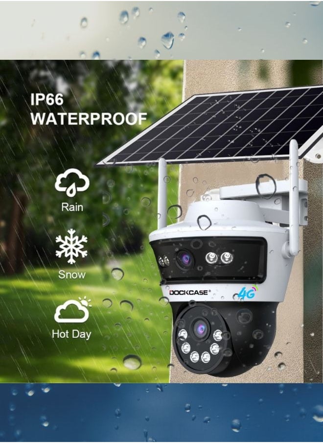 4G Security Solar 3mp Dual-Lens, 4G PTZ Outdoor Camera