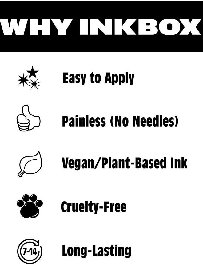 Inkbox Temporary Tattoos, Semi-Permanent Tattoo, One Premium Easy Long Lasting, Water-Resistant Temp Tattoo with For Now Ink - Lasts 1-2 Weeks, Amanita, 3 x 3 in