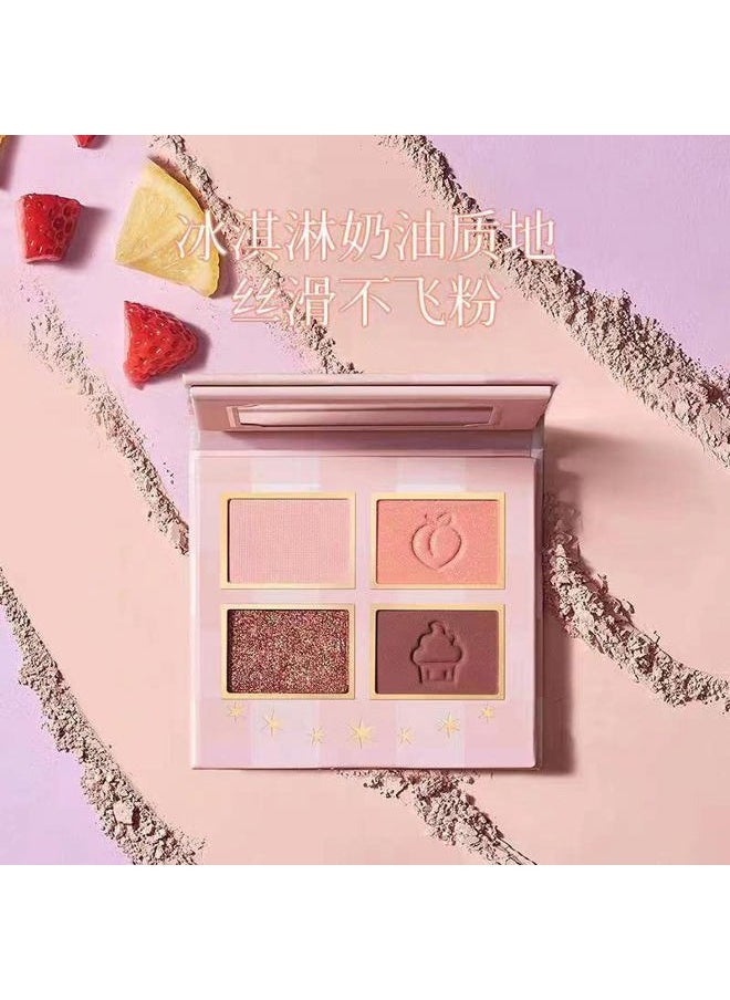 VIOLET FAIRY 4 Color Nude Eyeshadow Palette, High Pigment Matte Shimmer Pink Brown Eye Shadow, Vegan & Cruelty-Free, Warm Natural(003)
