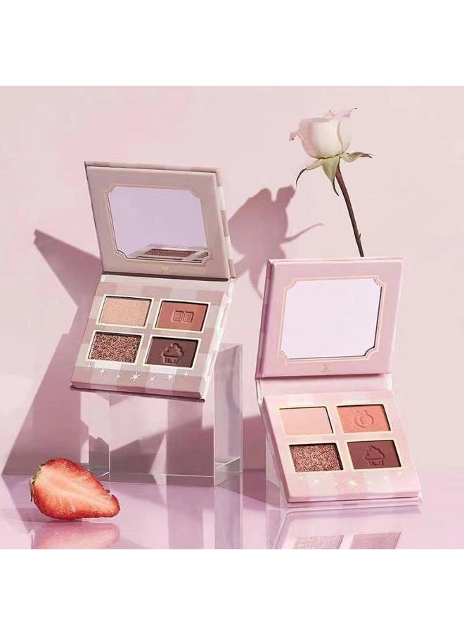 VIOLET FAIRY 4 Color Nude Eyeshadow Palette, High Pigment Matte Shimmer Pink Brown Eye Shadow, Vegan & Cruelty-Free, Warm Natural(003)