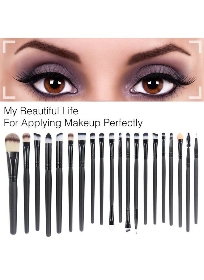 20 Pieces Makeup Brush Set Professional Face Eye Shadow Eyeliner Foundation Blush Lip Makeup Brushes Powder Liquid Cream Cosmetics Blending Brush Tool