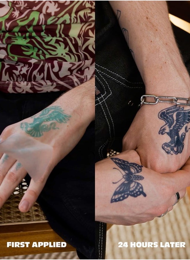 Inkbox Temporary Tattoos, Semi-Permanent Tattoo, One Premium Easy Long Lasting, Water-Resistant Temp Tattoo with For Now Ink - Lasts 1-2 Weeks, Whale Tattoo, 4 x 4 in, Fish Food