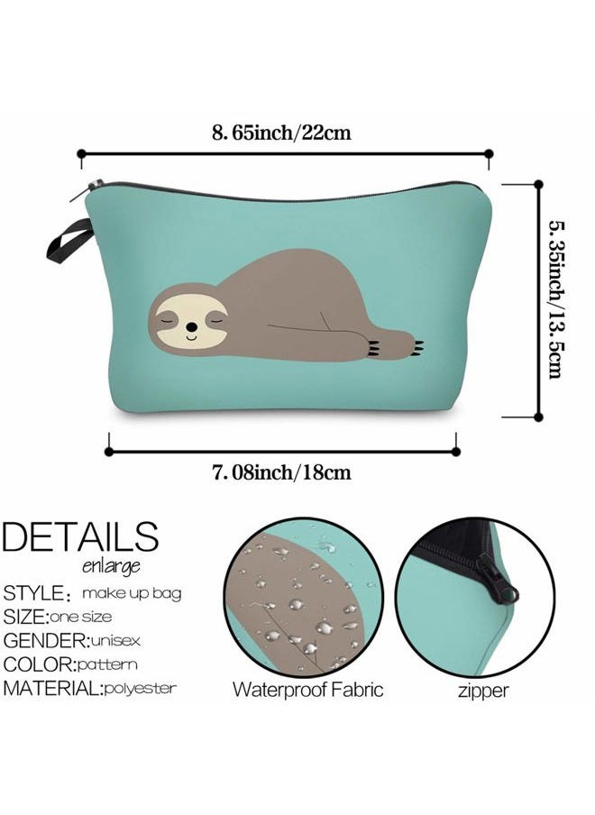 Cosmetic Bag for women, Small makeup pouch Travel bags for toiletries waterproof Sloth gifts (51806)