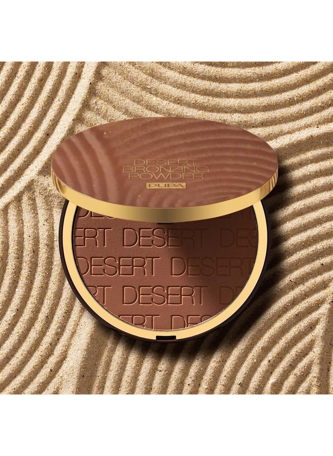 PUPA Milano Desert Bronzing Powder - Add Warmth, Sculpt And Contour - Deep Color For Natural Radiance And Glow - Silky Soft Bronzer Formula - Pressed Compact Makeup - 005 Light Sun Matt - 1.05 Oz
