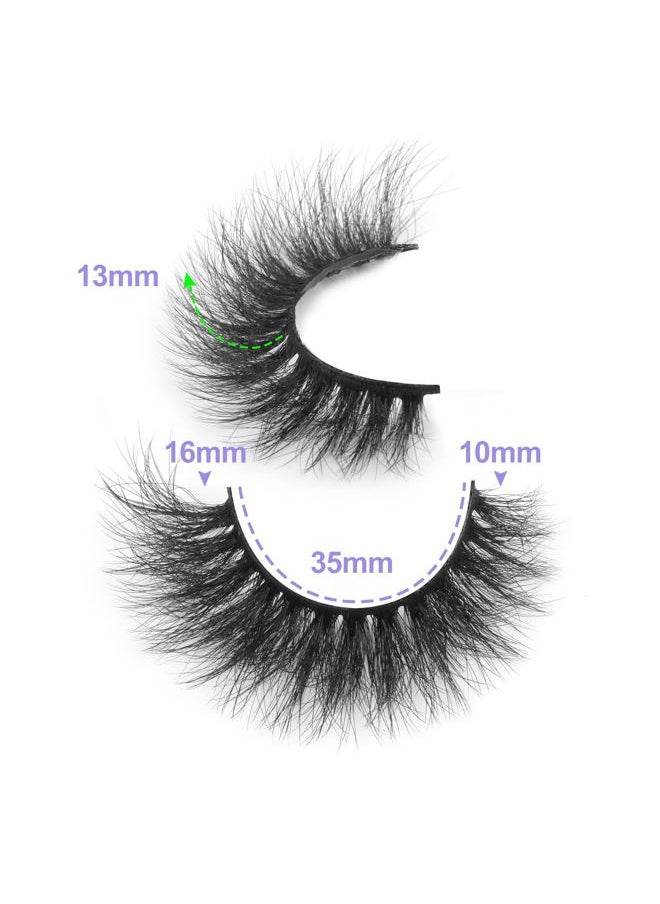 Fluffy Mink Lashes Extension Strip Eyelashes Fairy Thick Volume Eyelashes Cat Eyes Lashes 16MM Natural Wispy Fluffy Faux Mink Lashes 10 Pairs False Eyelashes