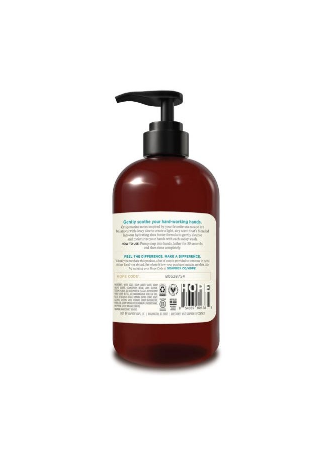 Liquid Hand Soap, Sea Minerals & Blue Iris - Hand Soap for Bathroom and Kitchen, 12oz Pump Bottles (Pack of 3)