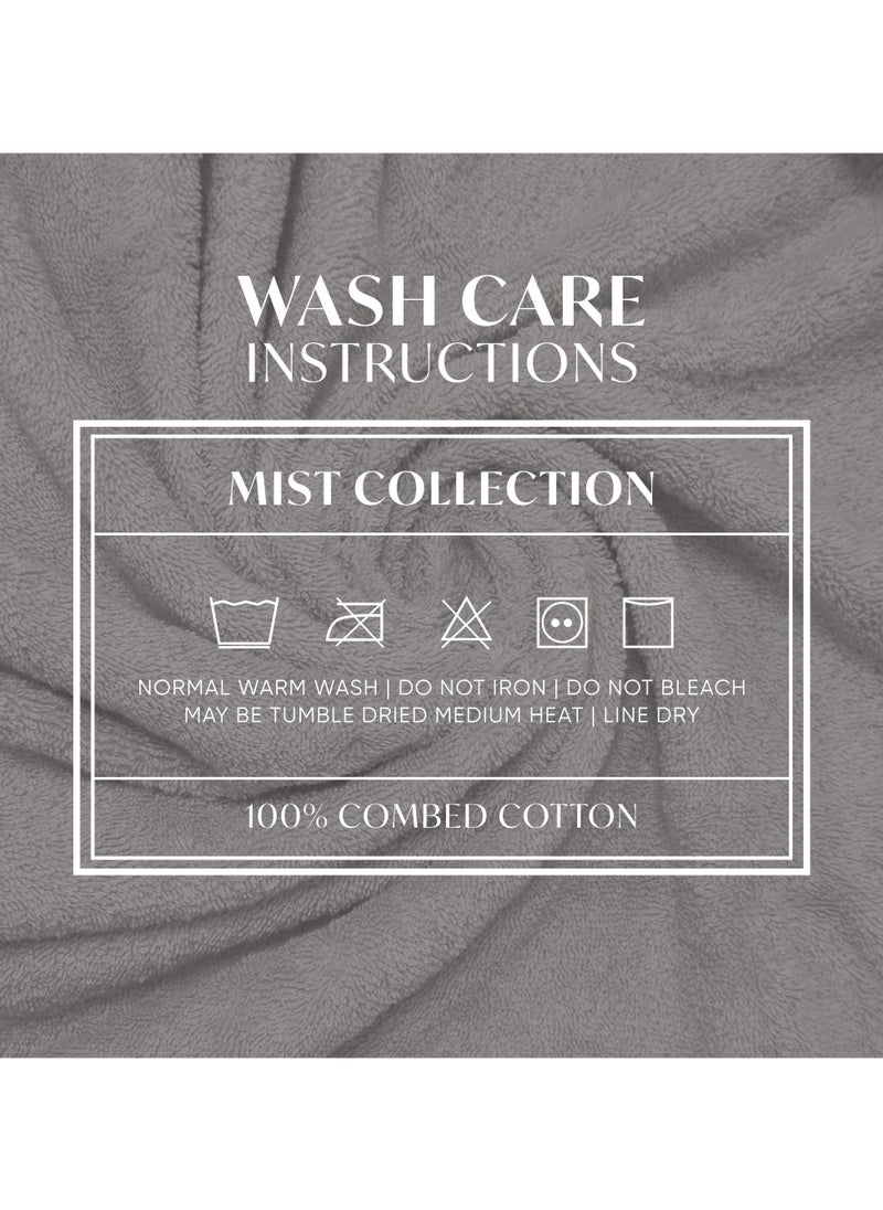 Kassino 8 Piece Towels Set - 100% Combed Cotton Includes 2 Bath, 2 Hand & 4 Face Towels, Soft & Quick-Dry, Highly Absorbent, Double Stitched Hotel Towels Quality | Ash Grey