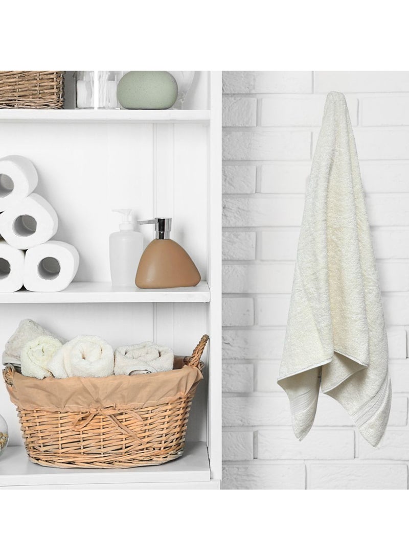 Kassino 8 Piece Towels Set - 100% Combed Cotton Includes 2 Bath, 2 Hand & 4 Face Towels, Soft & Quick-Dry, Highly Absorbent, Double Stitched Hotel Towels Quality | Ivory