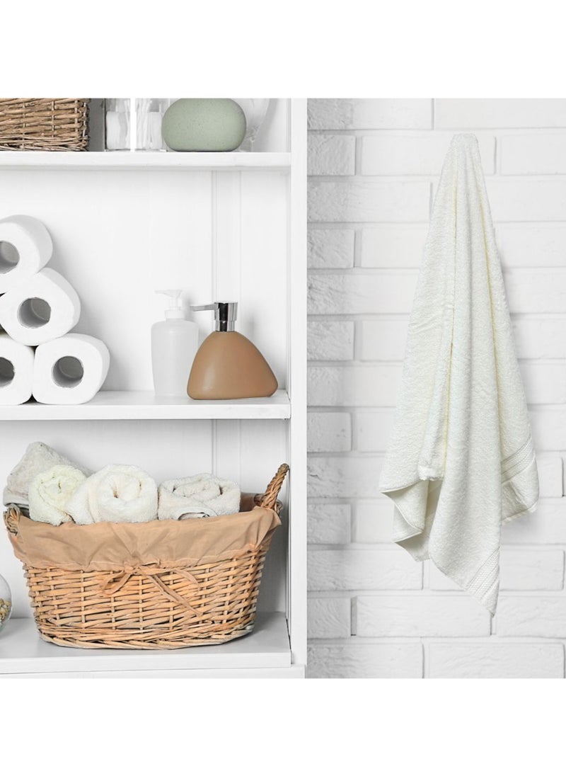 Kassino Premium Bath Towels Set - (2 Pack, 70x140 cm), 580 GSM Bath Towel,100% Combed Cotton, Soft & Quick-Dry Towels for Bathroom, Highly Absorbent, Double Stitched Hotel Quality Towels | White