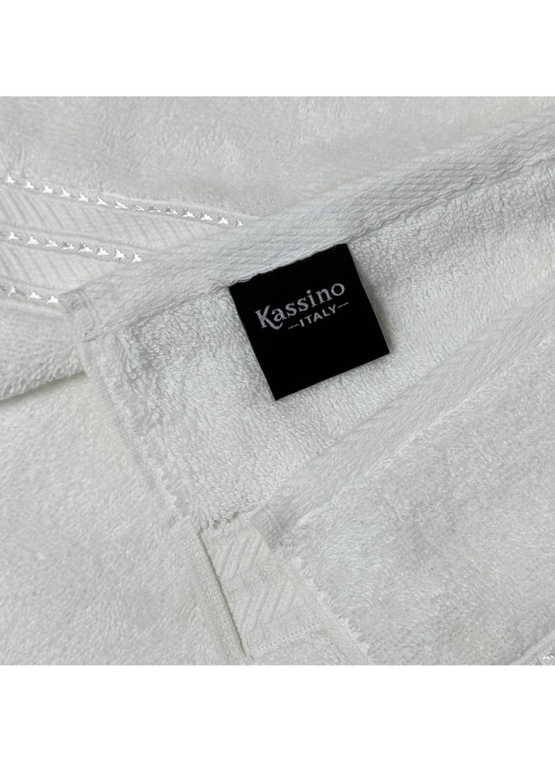 Kassino Premium Bath Towels Set - (2 Pack, 70x140 cm), 580 GSM Bath Towel,100% Combed Cotton, Soft & Quick-Dry Towels for Bathroom, Highly Absorbent, Double Stitched Hotel Quality Towels | White