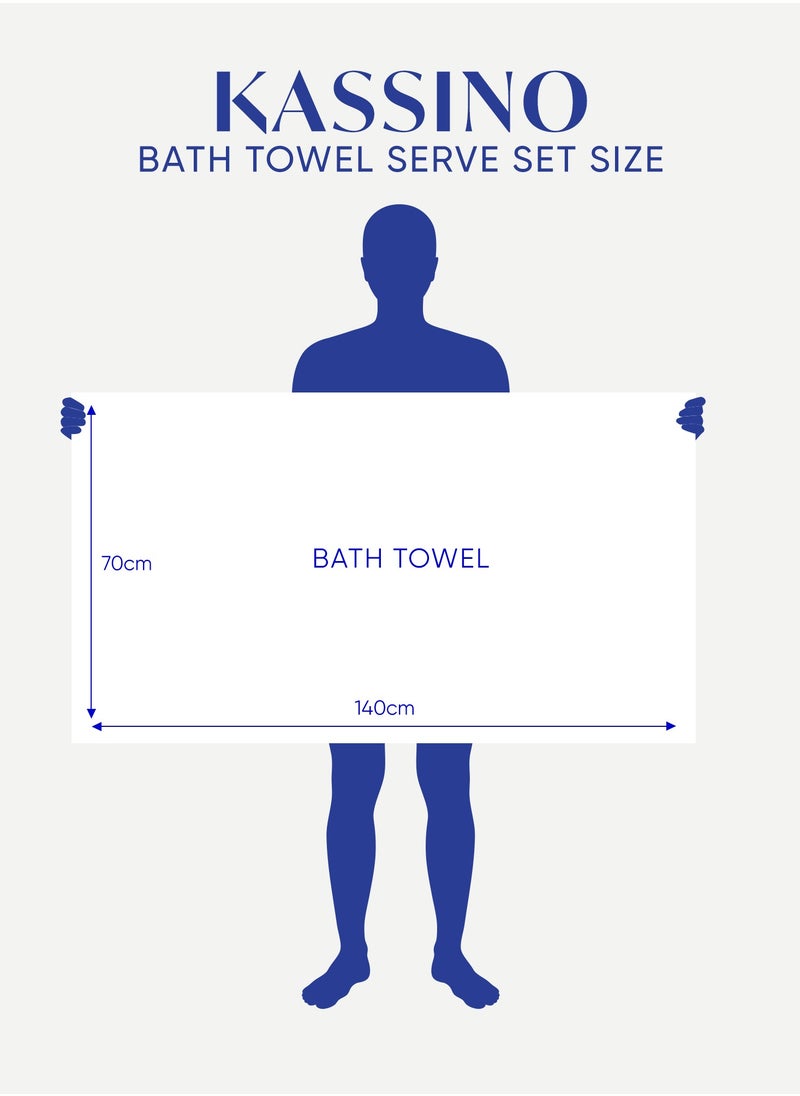 Kassino Bath Towel (2 Pack, 70x140 cm) - 540 GSM Large Bath Towels,100% Combed Cotton, Soft & Quick-Dry Towels, Highly Absorbent, Double Stitched Hotel Quality Towels | White