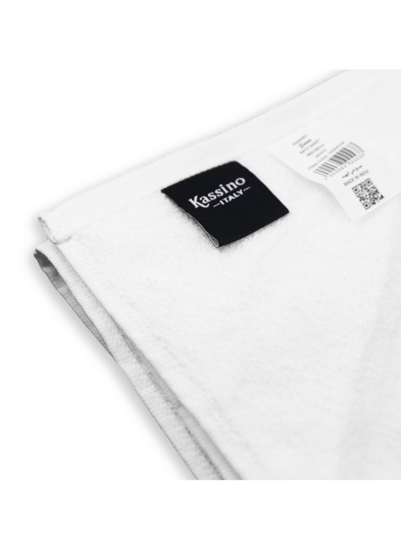 Kassino Bath Towel (2 Pack, 70x140 cm) - 540 GSM Large Bath Towels,100% Combed Cotton, Soft & Quick-Dry Towels, Highly Absorbent, Double Stitched Hotel Quality Towels | White